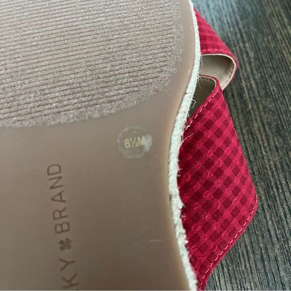 Lucky Brand Gayte Checked Seersucker Slide/Sandals-Garnet Women’s Sz 8.5 - Picture 7 of 8